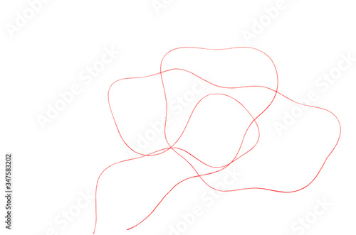 Obraz na plátně red thread isolated on white background