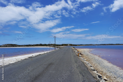 Road through two lakes