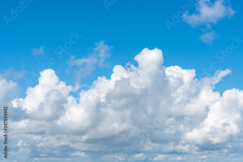 Blue sky background with white clouds, texture