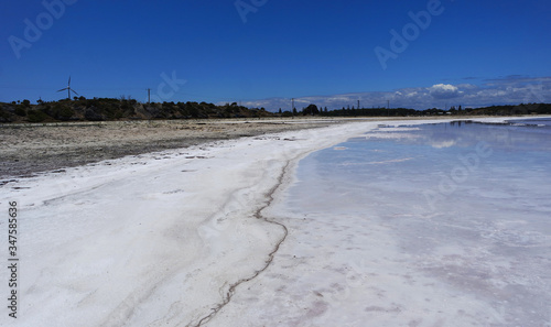 Coastline of a salt lake