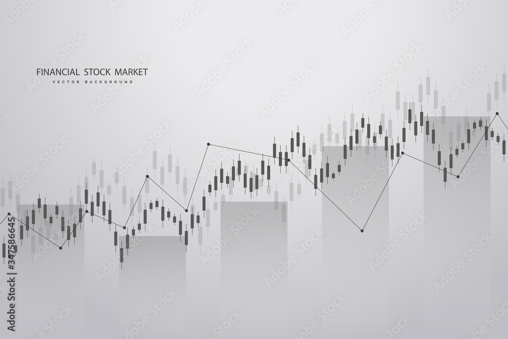 Stock market graph or forex trading chart for business and financial concepts, reports and investment on grey background . Vector illustration Stock market graph or forex trading chart for business and financial concepts, reports and investment on grey background . Vector illustration
