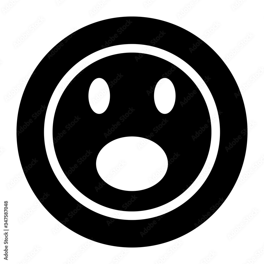 Fototapeta premium Smile vector icon on black circle. White background