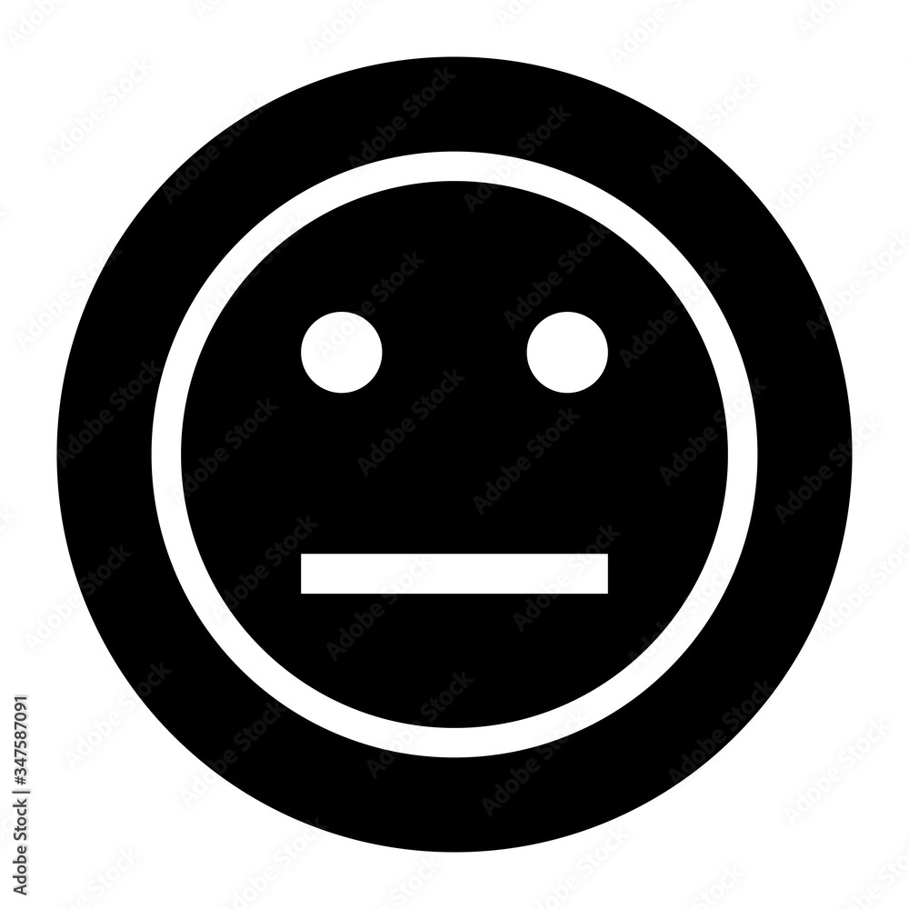 Smile icon vector on black circle. White background Smile icon vector on black circle. White background