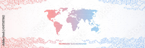 Global network connection.Abstract background technology graphic design. Network wireless systems and internet . Big data .Global network high speed connection data rate technology