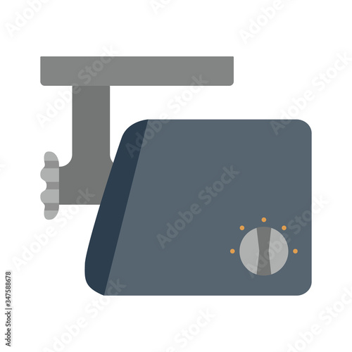 Meat grinder. Kitchen appliance. Kitchen domestic electrical equipment. Flat vector illustrations. Isolated cooking icons.