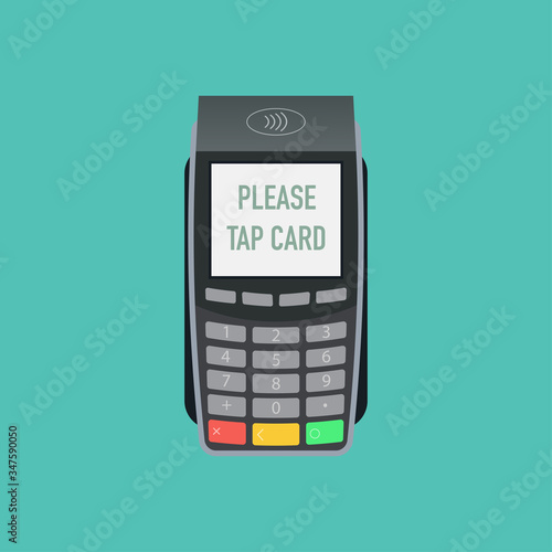 nfc tap card payment contactless terminal vector illustration