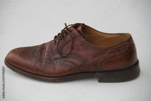 Brown luxury man leather handmade shoes