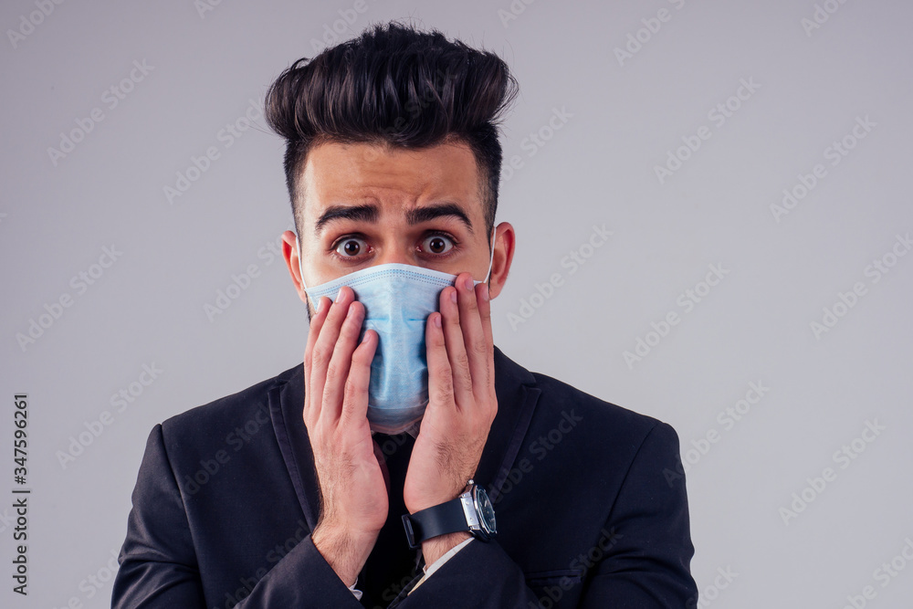 young syrian handsome black hair man in stylish business suit in studio isolate white background young syrian handsome black hair man in stylish business suit in studio isolate white background