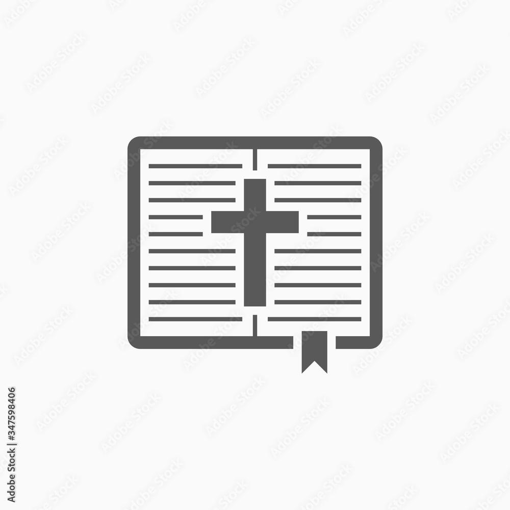 Obraz premium bible book icon, religion vector