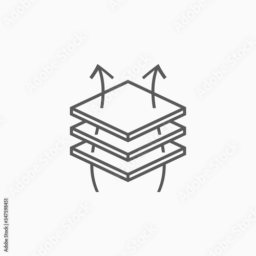breathable icon, fabric vector, airflow illustration