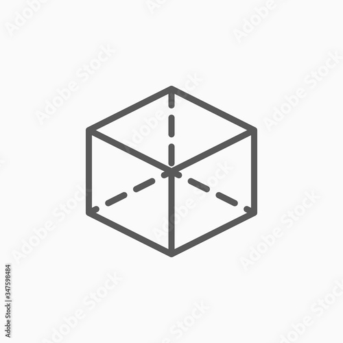 cube icon, cubic vector, box illustration