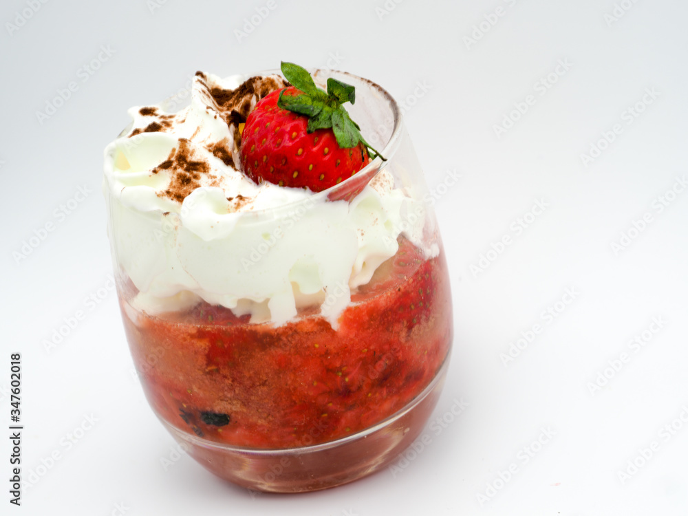 Dessert with strawberries Dessert with strawberries