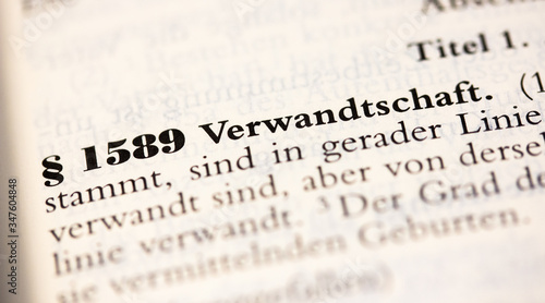 Verwandschaft im Gesetz, § 1589 BGB als Definition der Verwandschaft