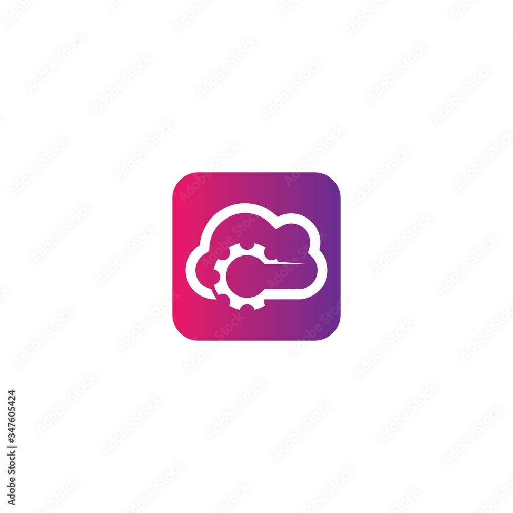 Cloud gear logo vector icon design Cloud gear logo vector icon design
