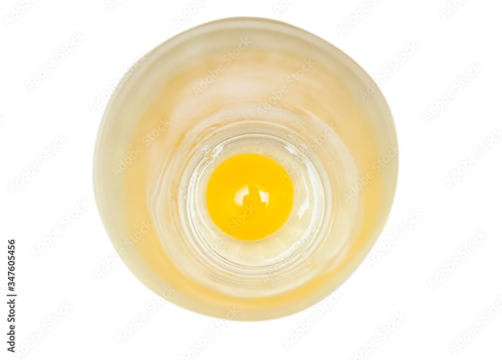 raw and fresh quail egg in a glass isolated raw and fresh quail egg in a glass isolated