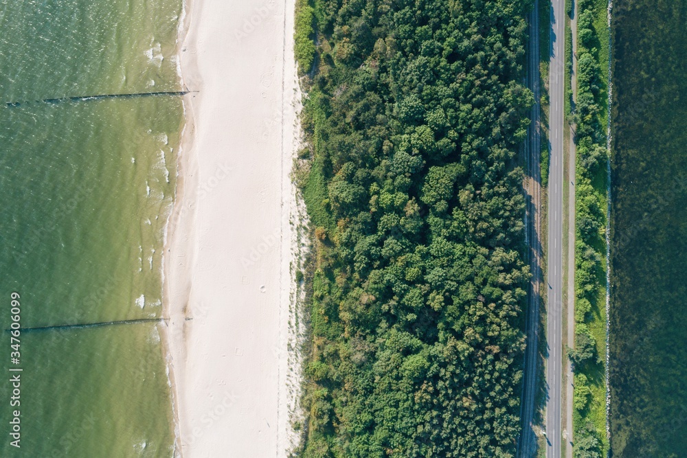 Φωτογραφία Aerial view of Chalupy Hel Penisula Baltic sea in Poland