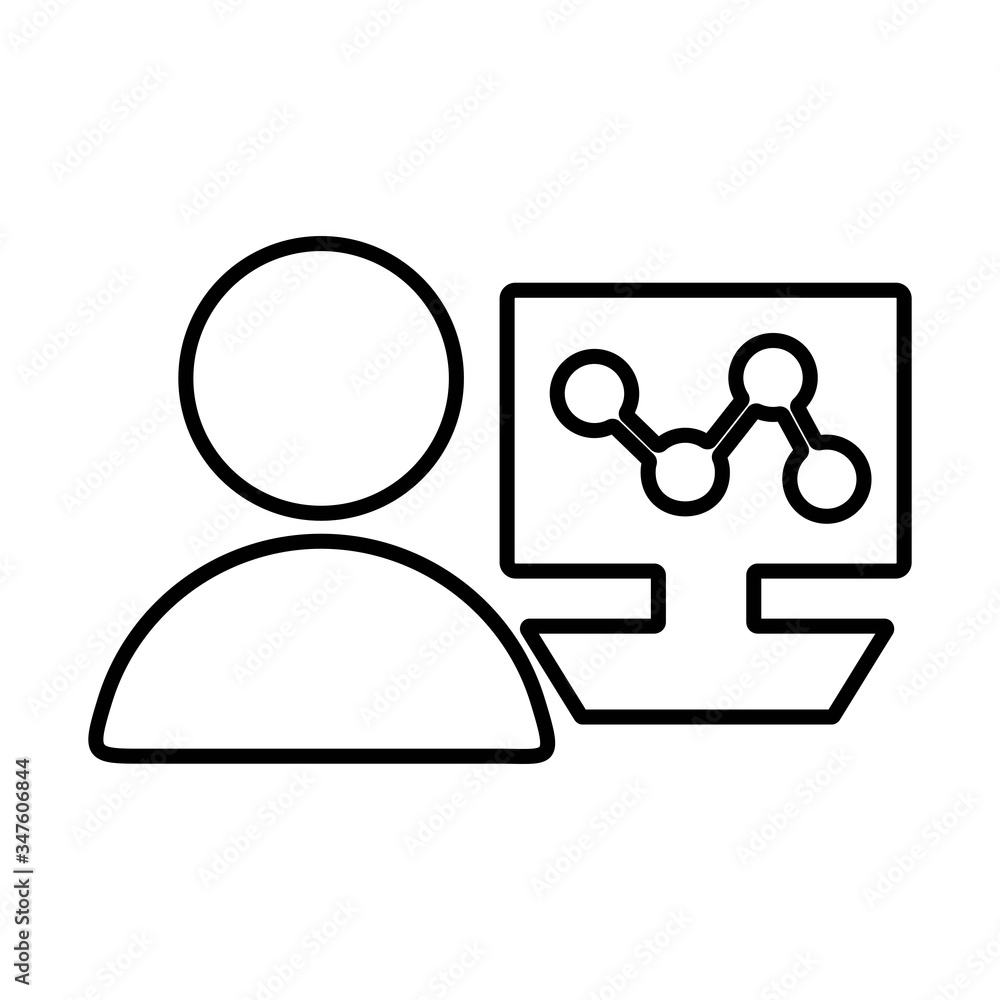 Business presentation icon. Report, sales analysis sign. Business presentation icon. Report, sales analysis sign.