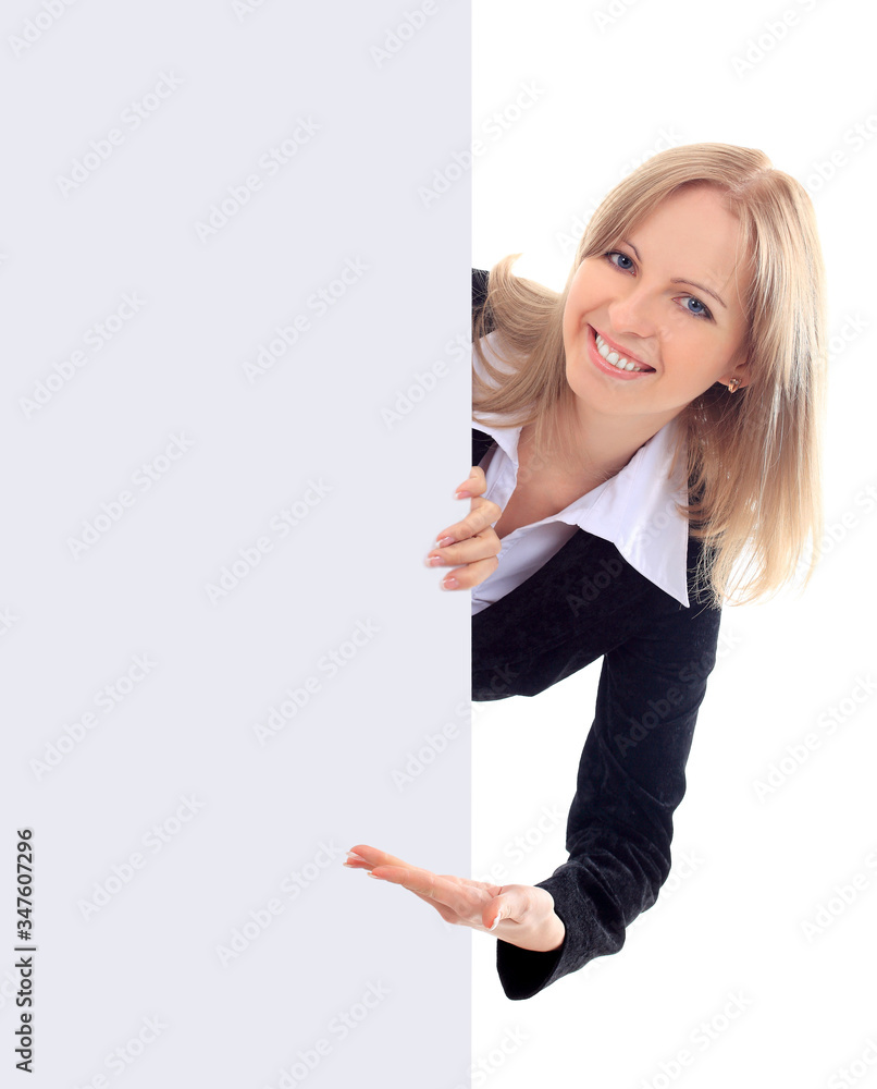 woman holding sign - Portrait of a beautiful woman holding a blank billboard. woman holding sign - Portrait of a beautiful woman holding a blank billboard.