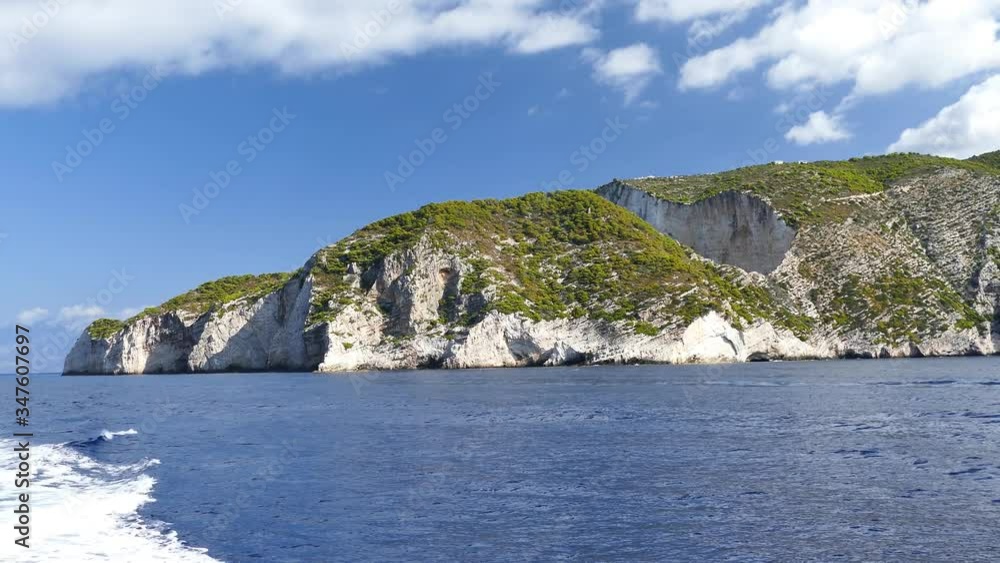 Greece, Zakynthos island, leaving Navagio beach, UHD Greece, Zakynthos island, leaving Navagio beach, UHD