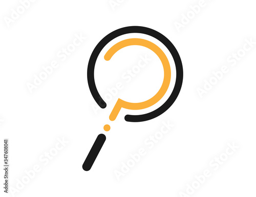 Loupe icon with question mark inside. Magnifying glass symbol. Isolated zoom icon to find or search. Help or ask logo. Instrument to research or look for something. Question mark in loupe. EPS 10.