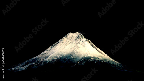 Canvas Print Fuji mountain 3d rendering with real texture include alpha clipping path