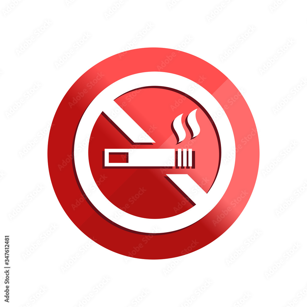 No smoking sign icon flat design on red circle. Healthcare and Medical concept No smoking sign icon flat design on red circle. Healthcare and Medical concept