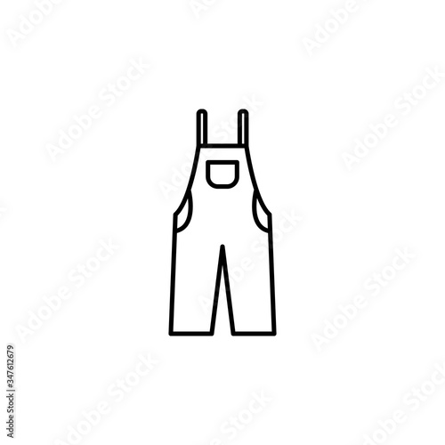 overalls line illustration icon on white background