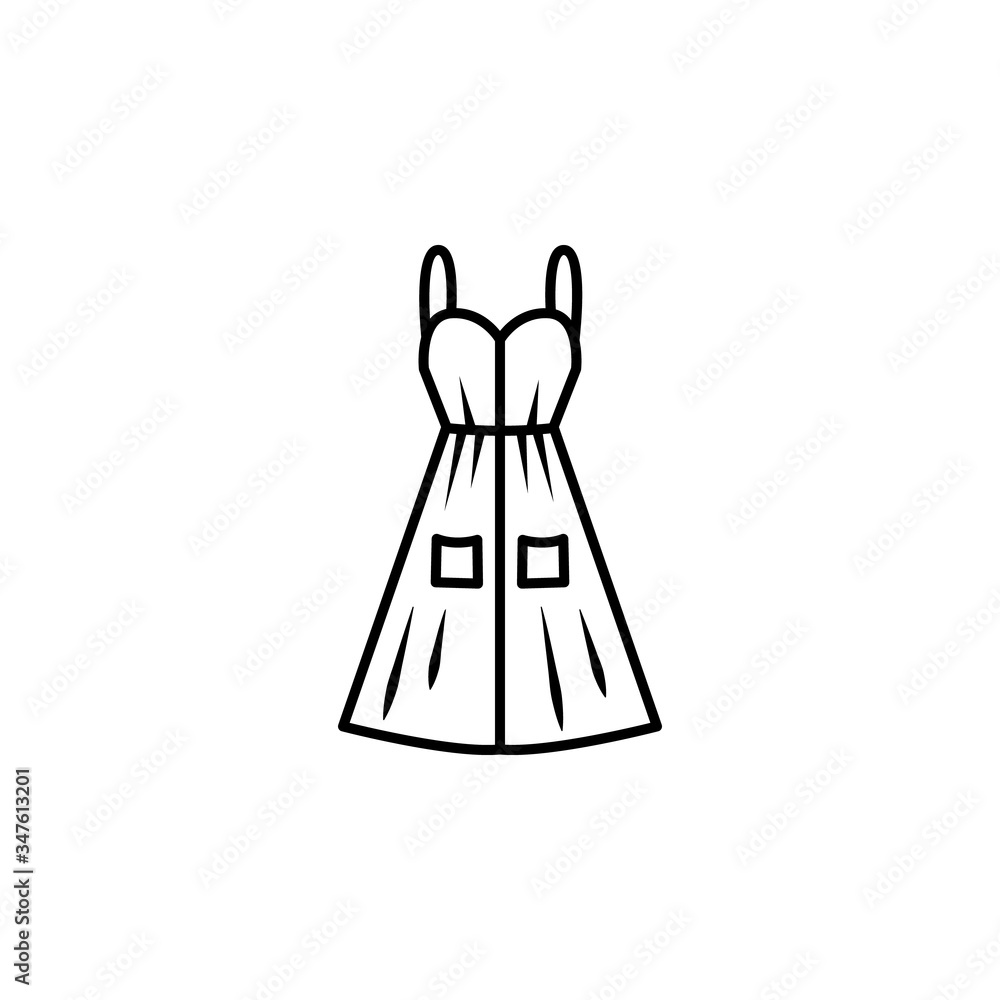 dress line illustration icon on white background