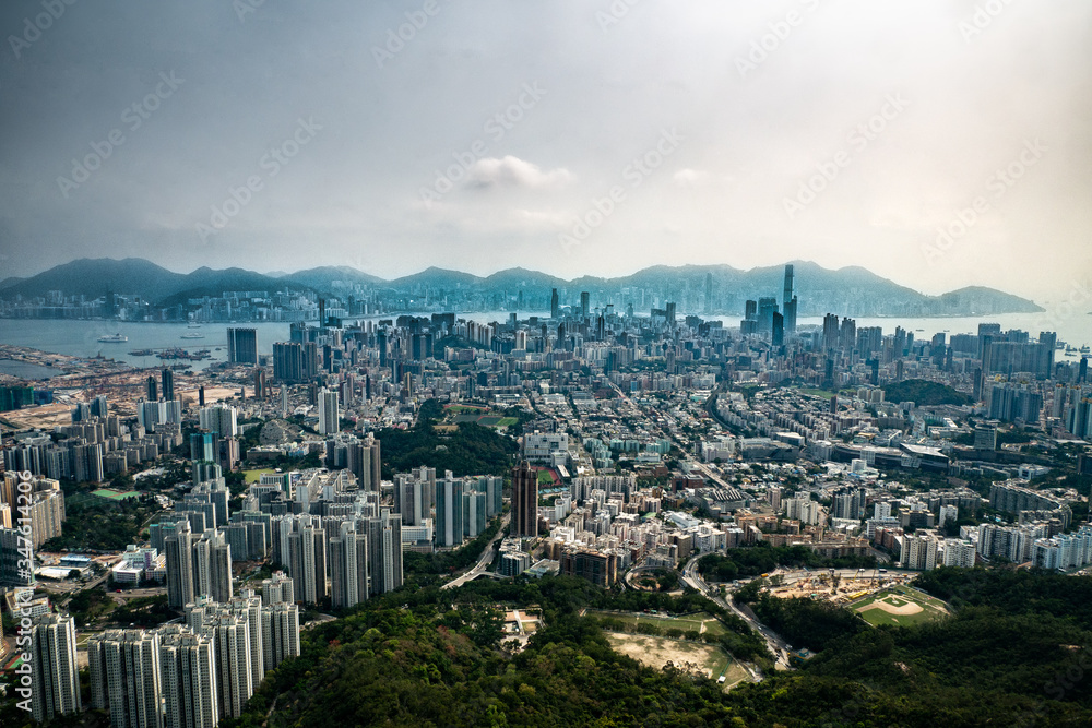 Fototapeta premium Hong Kong skyline from Lion Rock