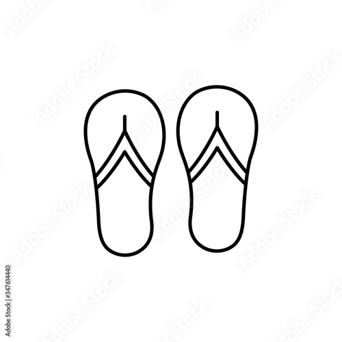 sandals line illustration icon on white background