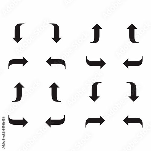 Arrows set. Arrow for the website and app. Black Arrows Set on White Background. Arrow sign, Cursor Icon. Vector Pointers Collection. Back, Next Web Page Sign
