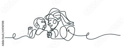 mothers day, childrens day silhouettes lineart
