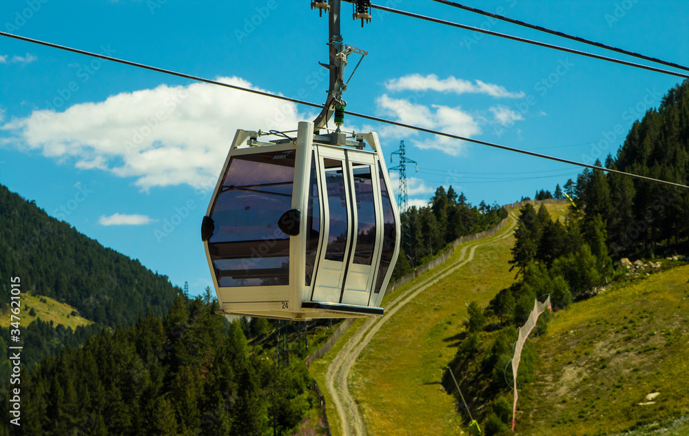 gondola lift in Andorra mountains