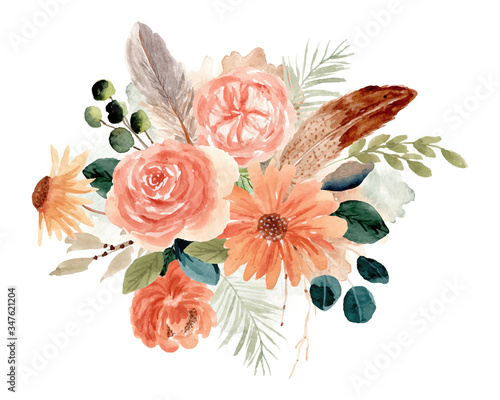 rustic floral bouquet watercolor