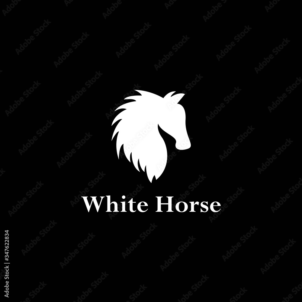 Obraz premium White Horse logo template Vector icon design