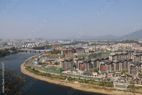 Paysage urbain et rivière Li à Guilin, Chine