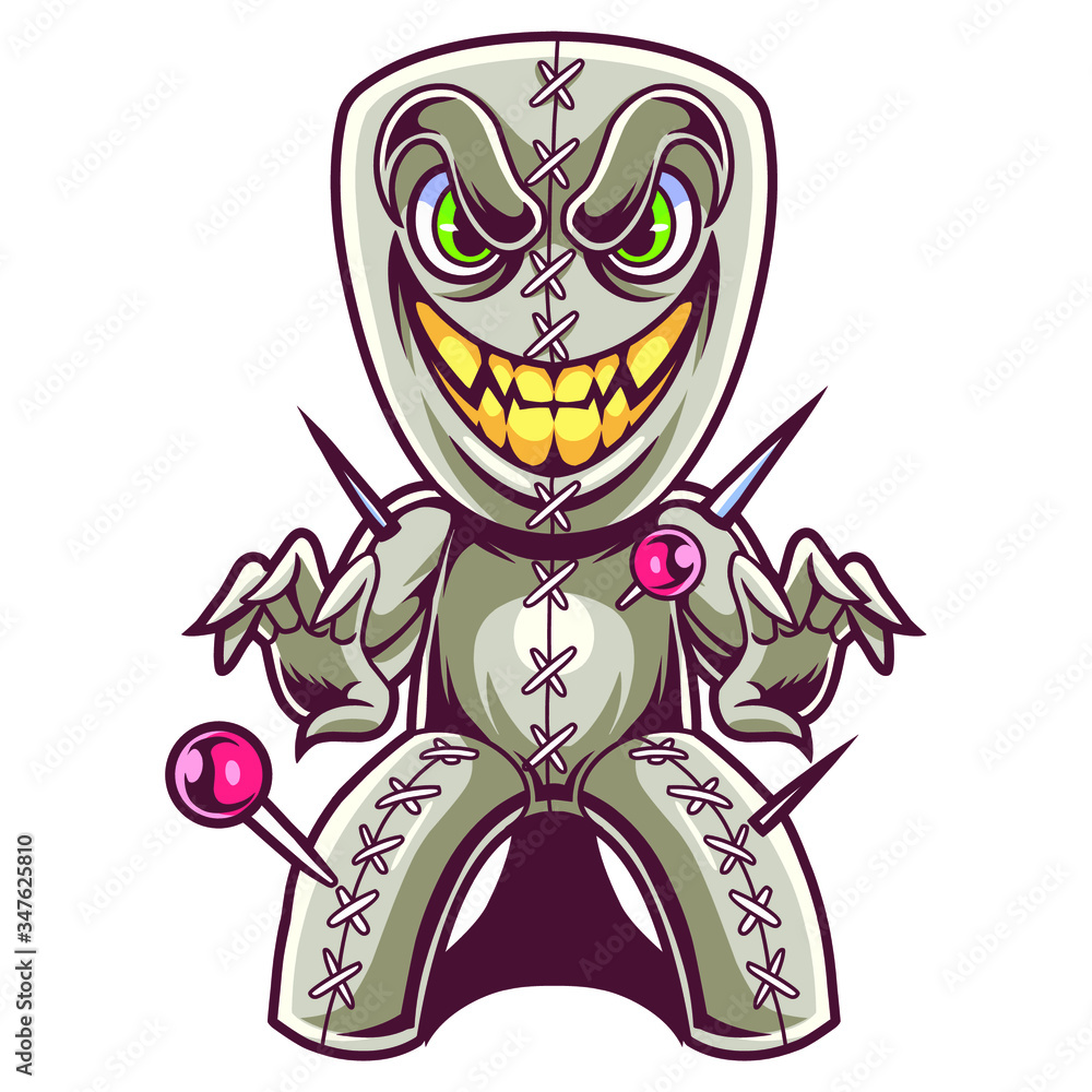 Voodoo doll mascot logo design Voodoo doll mascot logo design