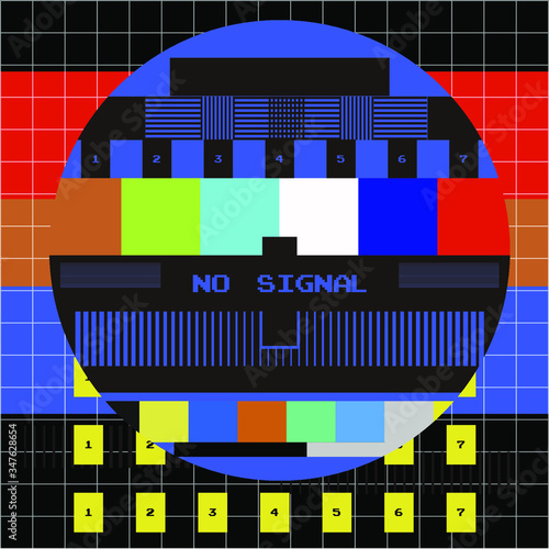 No TV Signal Chanel Program Background Template, Vector Design.