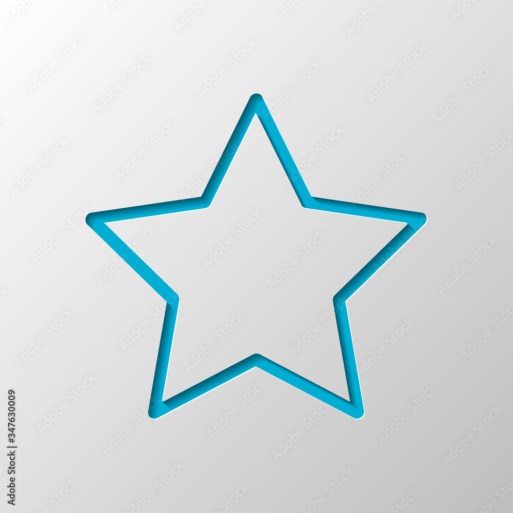 Simple star, rating symbol, outline design. Paper design. Cutted symbol with shadow Simple star, rating symbol, outline design. Paper design. Cutted symbol with shadow