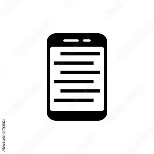 Broken smartphone screen icon in black flat design on white background, Mobile phone display repair outline vector icon, Symbol, logo illustration © hilda