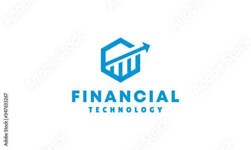 Financial technology business Logo Vector Design Template. blockchain Icon. accounting application Symbol For Company.