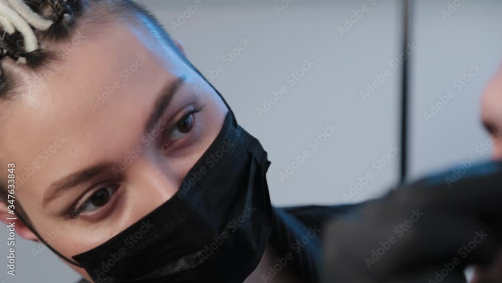 Eyebrow man treats man s eyebrows with special solutions. Eyebrow man treats man s eyebrows with special solutions.