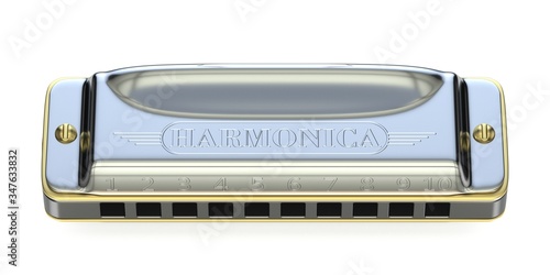 Diatonic harmonica 3D photo