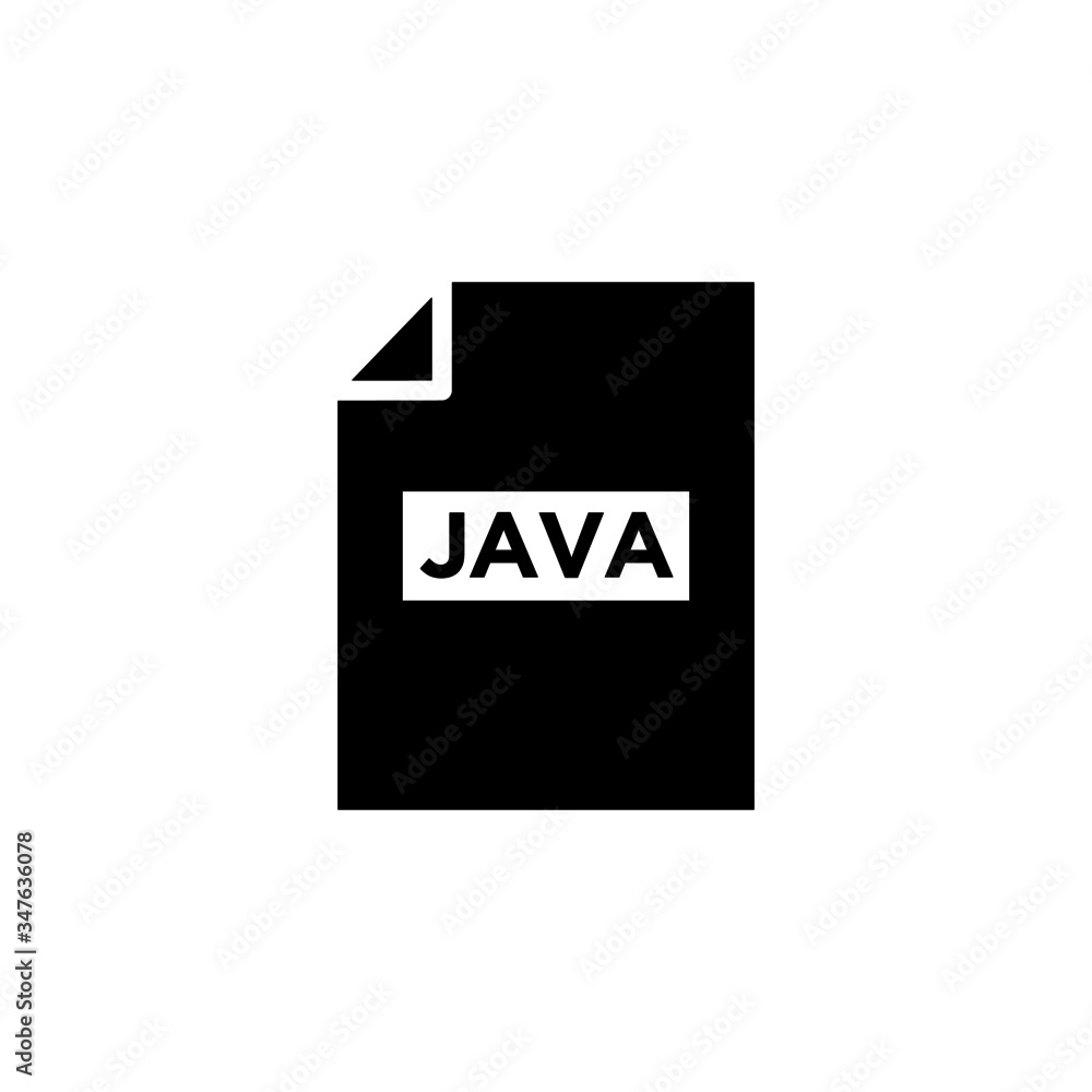 JAVA file format icon in black flat on white background,, extension color line icon, Vector illustration