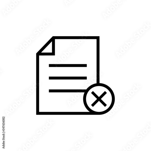 Copy icon, signs icon with cancel sign icon in outline style on white background, Copy icon and close, delete, remove symbol, Vector illustration