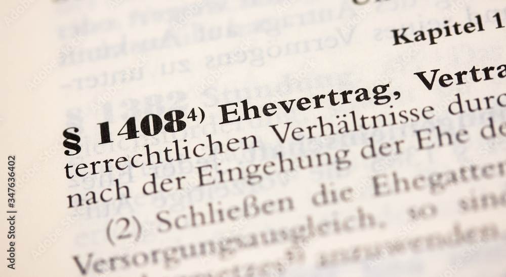 Ehevertrag in § 1408 BGB Ehevertrag in § 1408 BGB