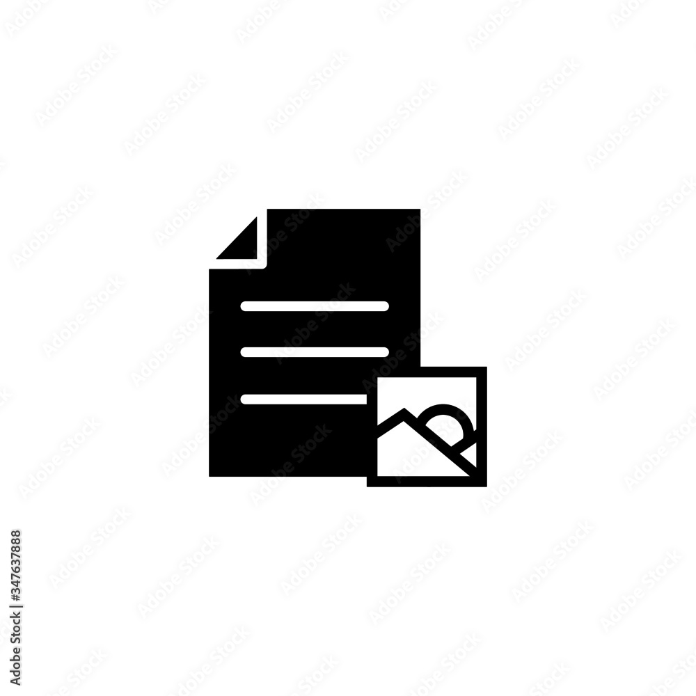 Document file mountains page photo picture icon in black flat on white background, Vector icon Document file mountains page photo picture icon in black flat on white background, Vector icon