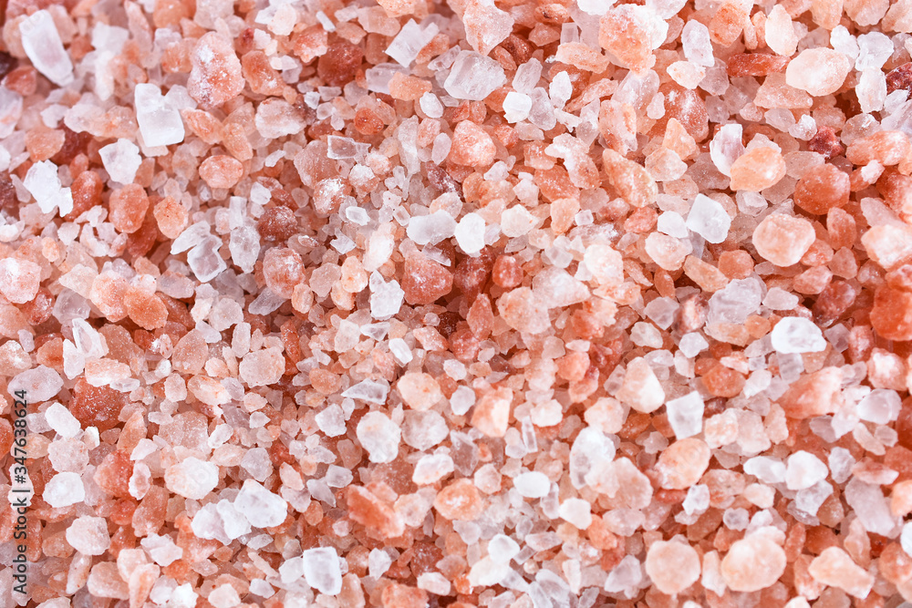 An abstract image of organic pink Himalayan salt. An abstract image of organic pink Himalayan salt.