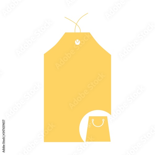 Price tags or sale shopping labels with rope. Price tag vector icon in modern design style for web site, mobile app and advertising. Template shopping labels with flat design vector illustration.