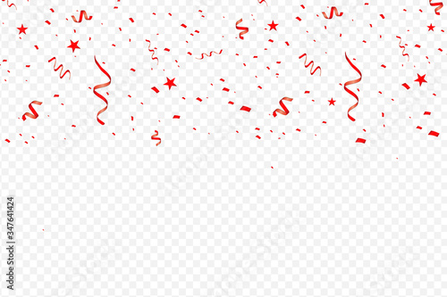 Vector confetti. Festive illustration. Party popper isolated on white background